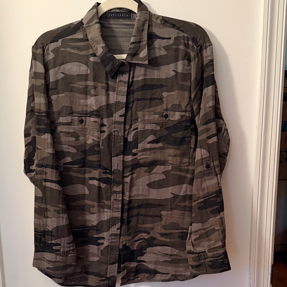 Sanctuary Men's Camouflage Shirt Jacket